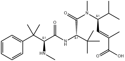 N,BETA,BETA-三甲基-L-苯基丙氨酰基-N-[(1S,2E)-3-羧基-1-(1-甲基乙基)-2-丁烯基]-N,3-二甲基-L-缬氨酰胺, 228266-40-8, 结构式