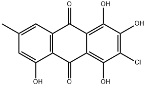 3-Chloro-1,2,4,5-tetrahydroxy-7-methyl-9,10-anthraquinone Structure
