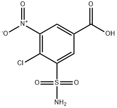 4-氯-3-硝基-5-磺酰胺基苯甲酸, 22892-96-2, 结构式