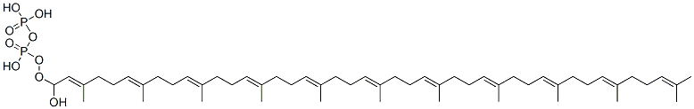 (hydroxy-(3,7,11,15,19,23,27,31,35,39,43-undecamethyltetratetraconta-2,6,10,14,18,22,26,30,34,38,42-undecaenoxy)phosphoryl)oxyphosphonic acid 结构式
