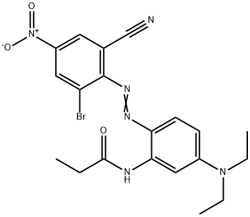 N-[2-[(2-ブロモ-6-シアノ-4-ニトロフェニル)アゾ]-5-(ジエチルアミノ)フェニル]プロパンアミド 化学構造式