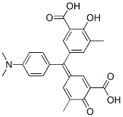 5-[p-(ジメチルアミノ)フェニル(3-カルボキシ-5-メチル-4-オキソ-2,5-シクロヘキサジエン-1-イリデン)メチル]-2-ヒドロキシ-3-メチル安息香酸 化学構造式