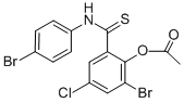 2-(アセトキシ)-3-ブロモ-5-クロロ-N-(4-ブロモフェニル)ベンゼンカルボチオアミド