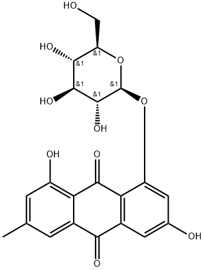 大黄素-8-Β-D-吡喃葡萄糖苷, 23313-21-5, 结构式