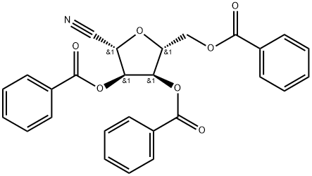 1-氰基-2,3,5-三苯甲酰氧基-beta-D-呋喃核糖 结构式