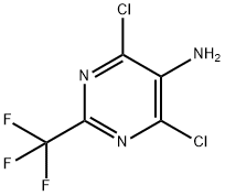 4,6-ジクロロ-2-(トリフルオロメチル)-5-ピリミジンアミン 化学構造式