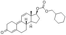 17β-[[(シクロヘキシルメトキシ)カルボニル]オキシ]エストラ-4,9,11-トリエン-3-オン 化学構造式