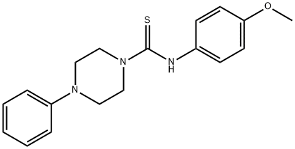 N-(4-methoxyphenyl)-4-phenyltetrahydro-1(2H)-pyrazinecarbothioamide Struktur