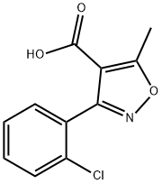 3-(2-氯苯基)-5-甲基-4-异恶唑羧酸, 23598-72-3, 结构式