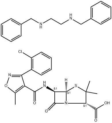 氯唑苄星青霉素 结构式