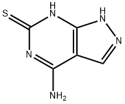 4-氨基-6-巯基吡唑酮[3,4-d]嘧啶 结构式