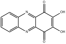 2,3-ジヒドロキシ-1,4-フェナジンジオン 化学構造式