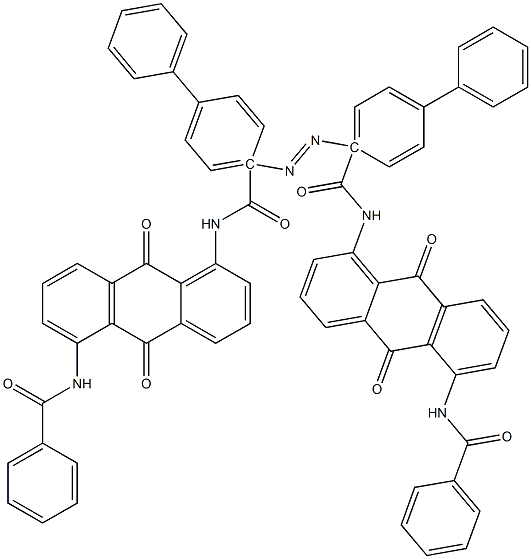 4',4'''-アゾビス[N-[5-(ベンゾイルアミノ)-9,10-ジヒドロ-9,10-ジオキソアントラセン-1-イル]-1,1'-ビフェニル-4-カルボアミド] 化学構造式
