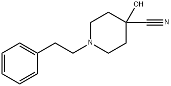 4-hydroxy-1-phenethylpiperidine-4-carbonitrile  Struktur