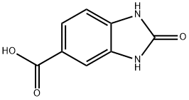 2-オキソ-2,3-ジヒドロ-1H-ベンズイミダゾール-5-カルボン酸 化学構造式