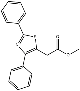 2,4-二苯基5-基 噻唑乙酸甲酯, 23821-92-3, 结构式