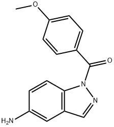 1-(p-アニソイル)-1H-インダゾール-5-アミン 化学構造式