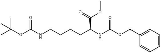 S-2-(苄氧羰基氨基)-6-(叔丁氧羰基氨基)己酸甲酯 结构式