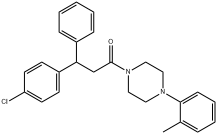 3-(p-Chlorophenyl)-3-phenyl-1-[4-(2-methylphenyl)-1-piperazinyl]-1-propanone Structure