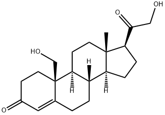 19,21-ジヒドロキシプレグナ-4-エン-3,20-ジオン 化学構造式
