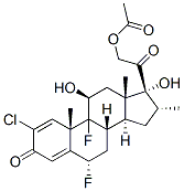 2-chloro-6alpha,9-difluoro-11beta,17,21-trihydroxy-16alpha-methylpregna-1,4-diene-3,20-dione 21-acetate Structure