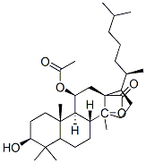 Lanostan-18-oic acid, 3beta,11beta-dihydroxy-, gamma-lactone, acetate 结构式