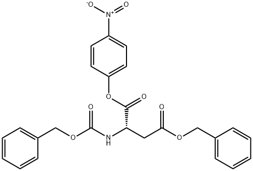 N-[(ベンジルオキシ)カルボニル]-L-アスパラギン酸1-(4-ニトロフェニル)4-ベンジル 化学構造式