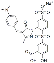 氢钠 5-[[2-[4-[[4-(二甲基氨基)苯基]亚甲基]-4,5-二氢-3-甲基-5-氧代-1H-吡唑-1-基]-4-磺酰基苯基]磺酰基]水杨酸盐, 24221-19-0, 结构式