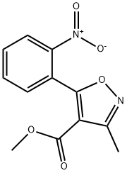 4-Isoxazolecarboxylicacid,3-methyl-5-(o-nitrophenyl)-,methylester(8CI) Structure