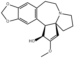 (1S,3aR,14bβ)-1,5,6,8,9,14b-ヘキサヒドロ-2-メトキシ-4H-シクロペンタ[a][1,3]ジオキソロ[4,5-h]ピロロ[2,1-b][3]ベンゾアゼピン-1α-オール 化学構造式