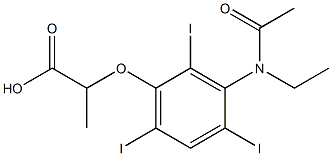 2-[3-(N-Ethylacetylamino)-2,4,6-triiodophenoxy]propionic acid Structure