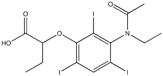 2-[3-(N-Ethylacetylamino)-2,4,6-triiodophenoxy]butyric acid Structure