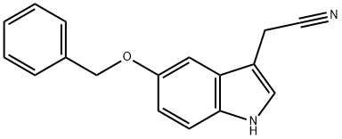 5-ベンジルオキシインドール-3-アセトニトリル 化学構造式