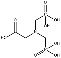 グリシン-N,N-ビス(メチレンホスホン酸) 化学構造式