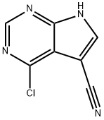 4-氯-7H-吡咯[2,3-D]嘧啶-5-甲腈 结构式