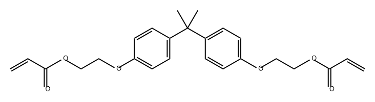 2-丙烯酸(1-甲基亚乙基)二(4,1-亚苯基氧基-2,1-乙二基)酯, 24447-78-7, 结构式