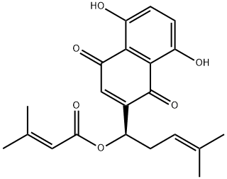 (β,β-ジメチルアクリル)シコニン 化学構造式