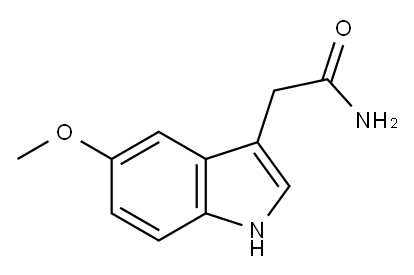 5-メトキシ-1H-インドール-3-アセトアミド 化学構造式