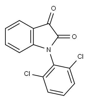 1-(2,6-ジクロロフェニル)インドリン-2,3-ジオン 化学構造式
