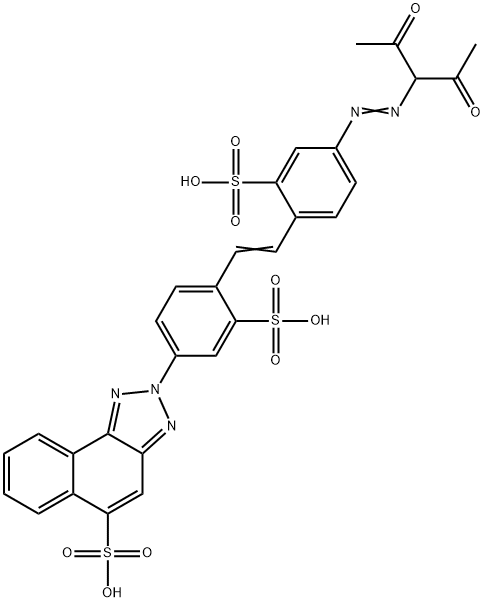 2-[4-[4-[(1-acetylacetonyl)azo]-2-sulphostyryl]-3-sulphophenyl]-2H-naphtho[1,2-d]triazole-5-sulphonic acid Structure