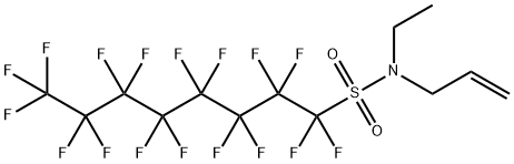 N-(2-プロペニル)-N-エチル-1,1,2,2,3,3,4,4,5,5,6,6,7,7,8,8,8-ヘプタデカフルオロ-1-オクタンスルホンアミド 化学構造式