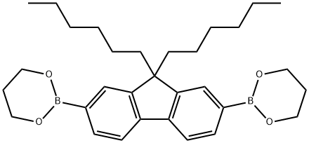 9,9-Dihexylfluorene-2,7-bis(trimethyleneborate) Struktur
