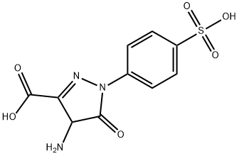 4-amino-5-oxo-1-(p-sulphophenyl)-2-pyrazoline-3-carboxylic acid Structure