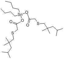二(异辛基巯基乙酸)二丁基锡, 25168-24-5, 结构式