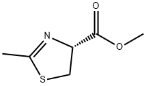 (4R)-4,5-ジヒドロ-2-メチル-4-チアゾールカルボン酸メチル 化学構造式