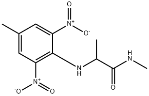 2-(4-methyl-2,6-dinitroanilino)-N-methylpropionamide Struktur