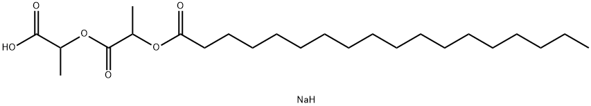 2-[2-(オクタデカノイルオキシ)プロパノイルオキシ]プロパン酸ナトリウム 化学構造式