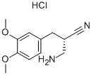 (αS)-α-アミノ-3,4-ジメトキシ-α-メチルベンゼンプロパンニトリル・塩酸塩 化学構造式