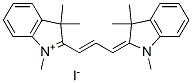 2-[3-(1,3-dihydro-1,3,3-trimethyl-2H-indol-2-ylidene)prop-1-enyl]-1,3,3-trimethyl-3H-indolium iodide Struktur