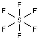 ヘキサフルオロ硫黄(VI) 化学構造式